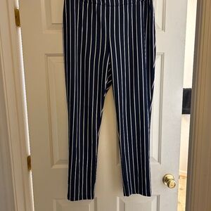 Blue and White Pinstriped  Pants-Size 14/16